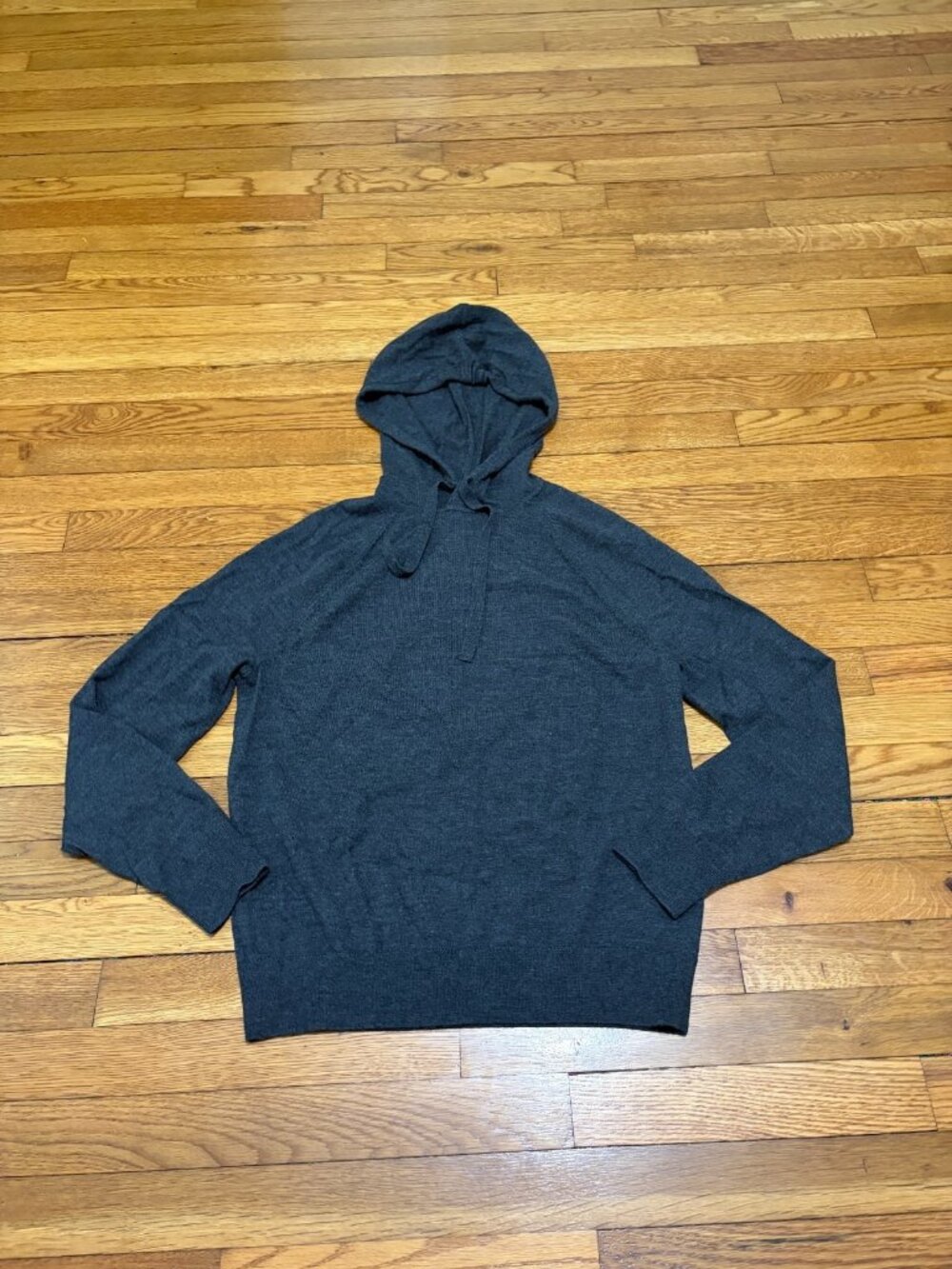 Banana Republic Womens 100% Merino Wool Hooded Sweater Size Medium Gray Knit